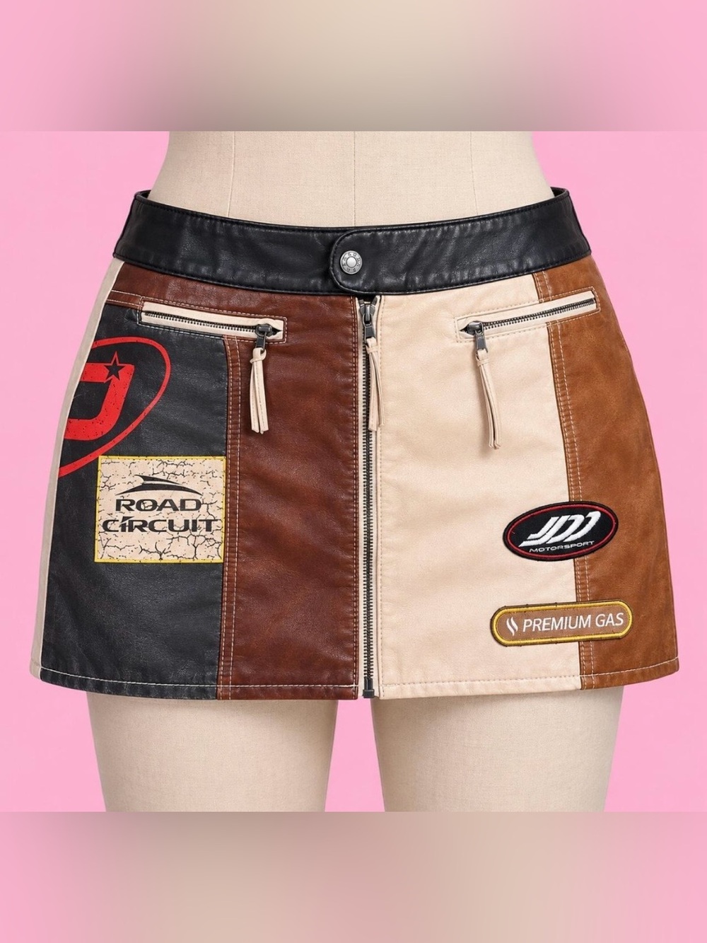 Jaded London Daytona Moto Faux Leather Mini Skirt 🏎️✨